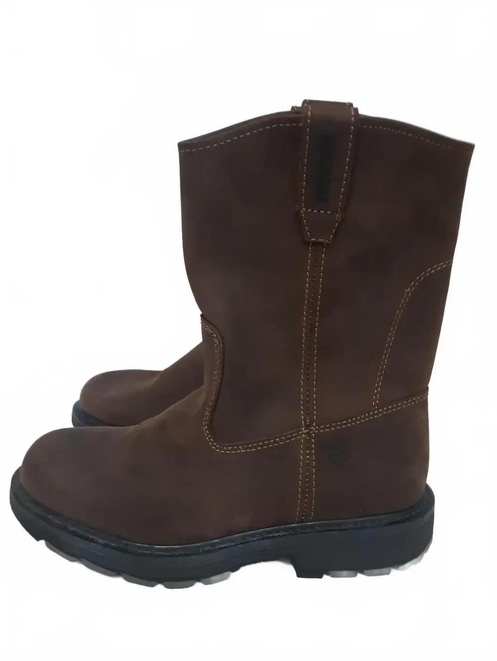 Wolverine DD Work Wellington Boots Men's 10M W04727 Brown Leather Pull On
